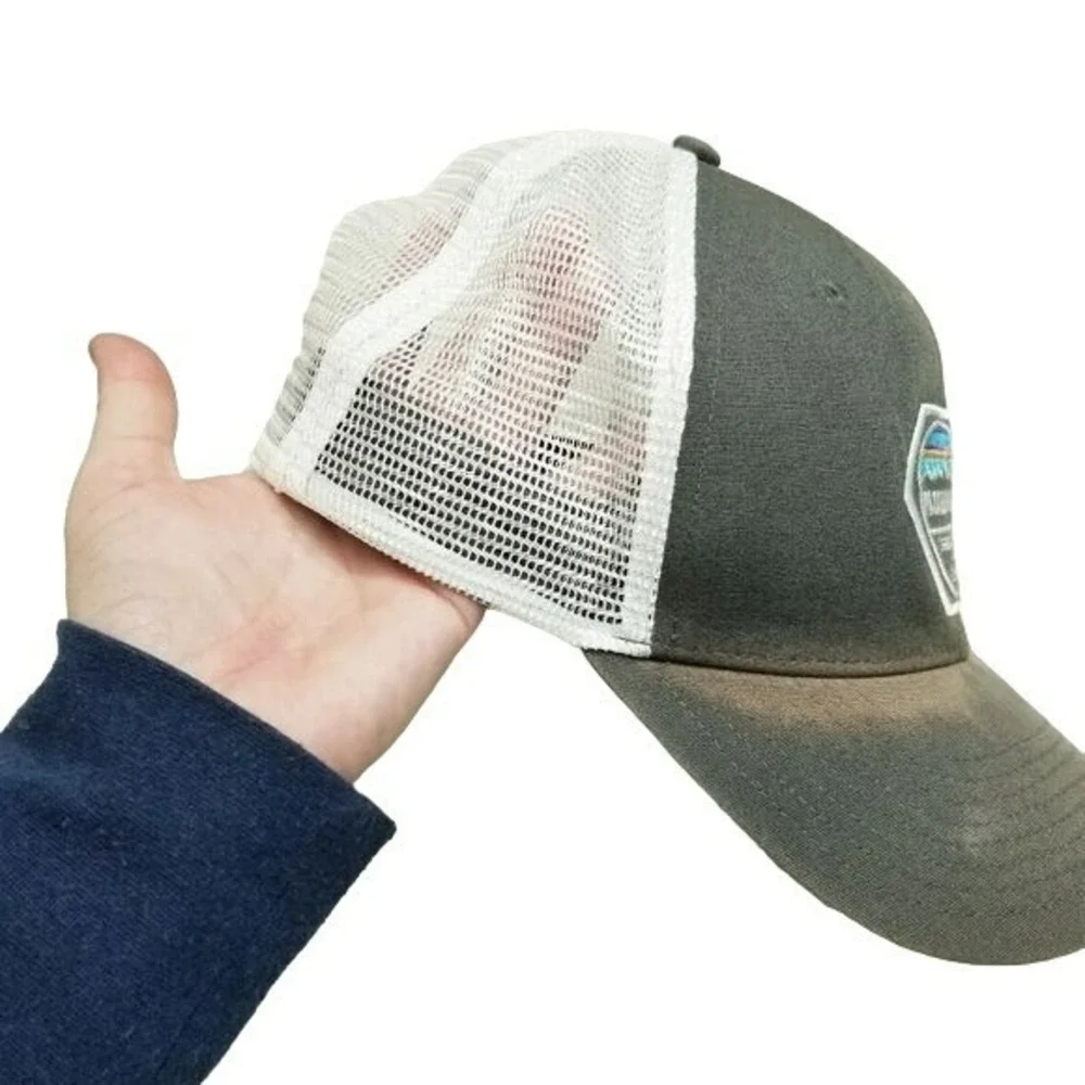 Patagonia Trucker Hat Mesh Sides Adjustable Baseball Dad Cap Water Marks Grey OS